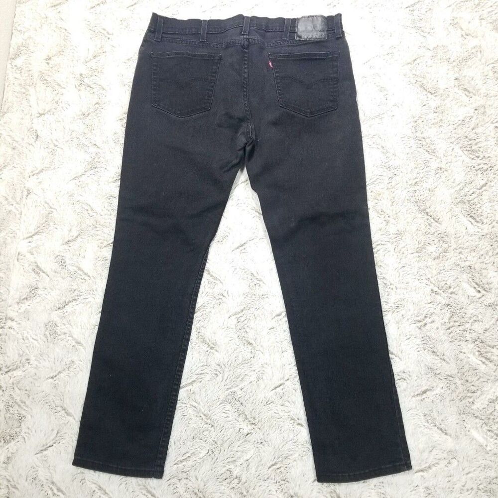 Levis Jeans Mens 38×32 Black 511 Regular Straight Dark Wash Denim